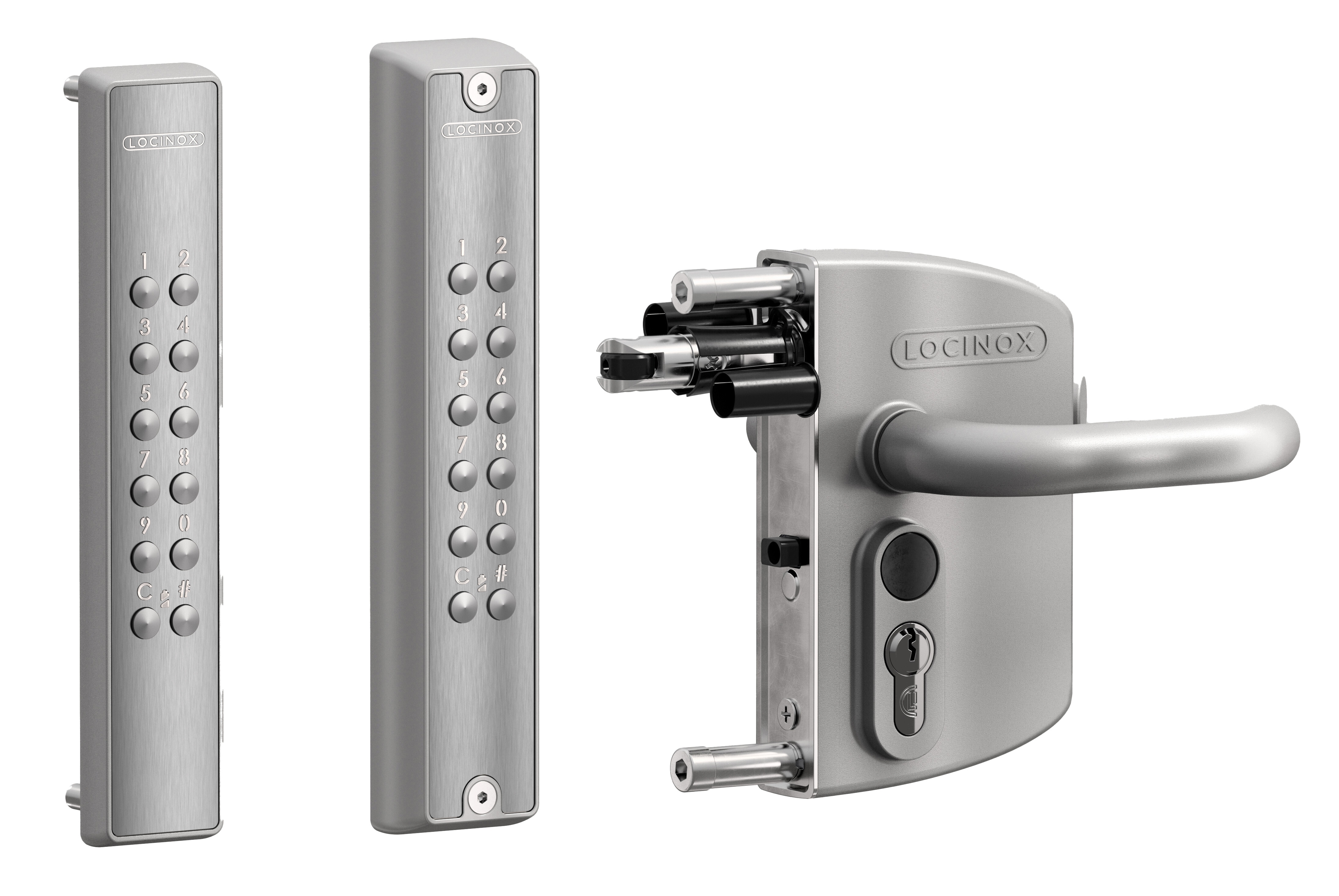 VOLTA Aufbauschloss LNKQ mit beidseitiger Codetastatur, Farbe RAL 7016 / schwarz