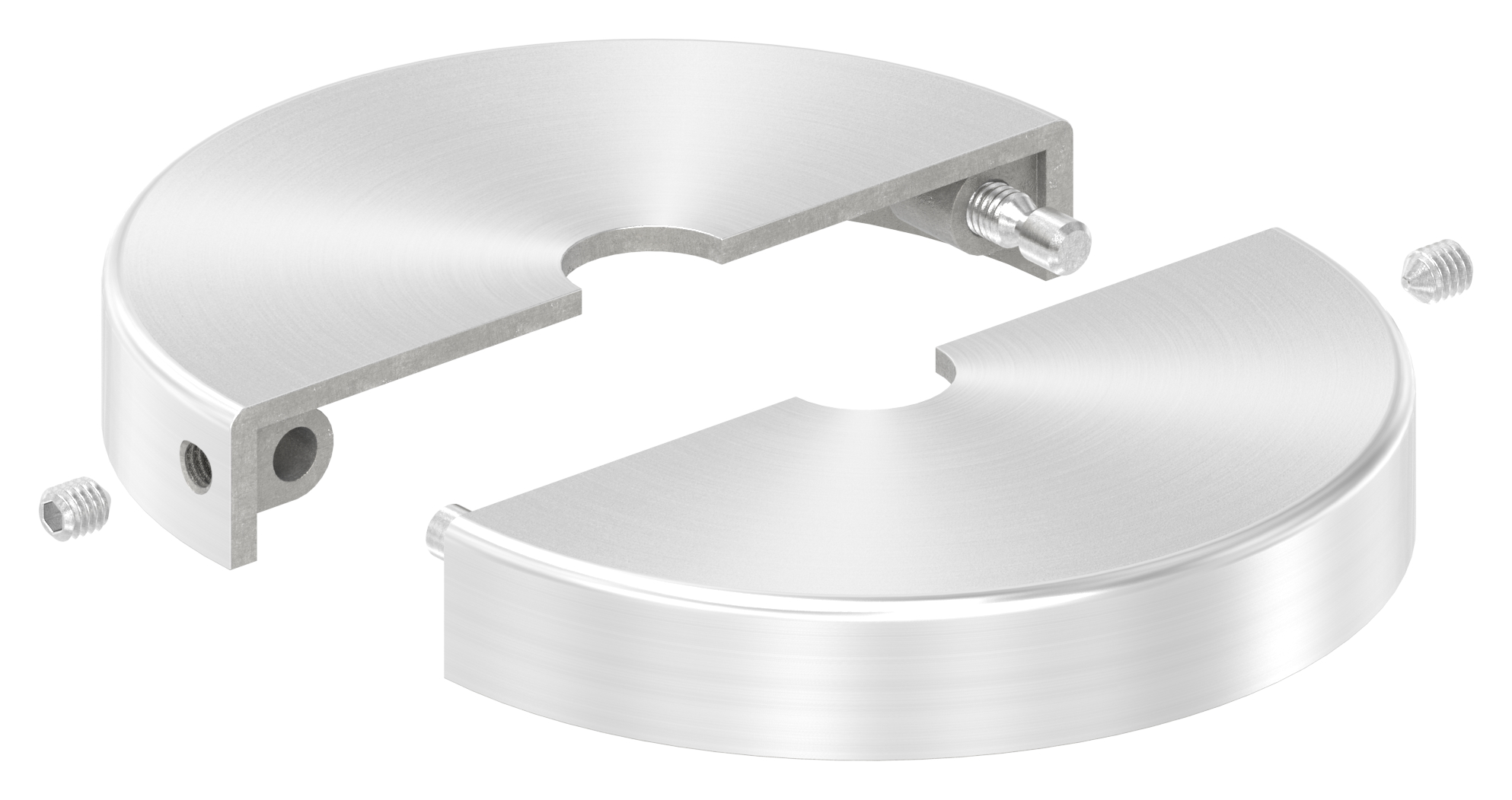 Abdeckrosette, 76x12mm, Bohrung 12,5mm, zweiteilig, V2A