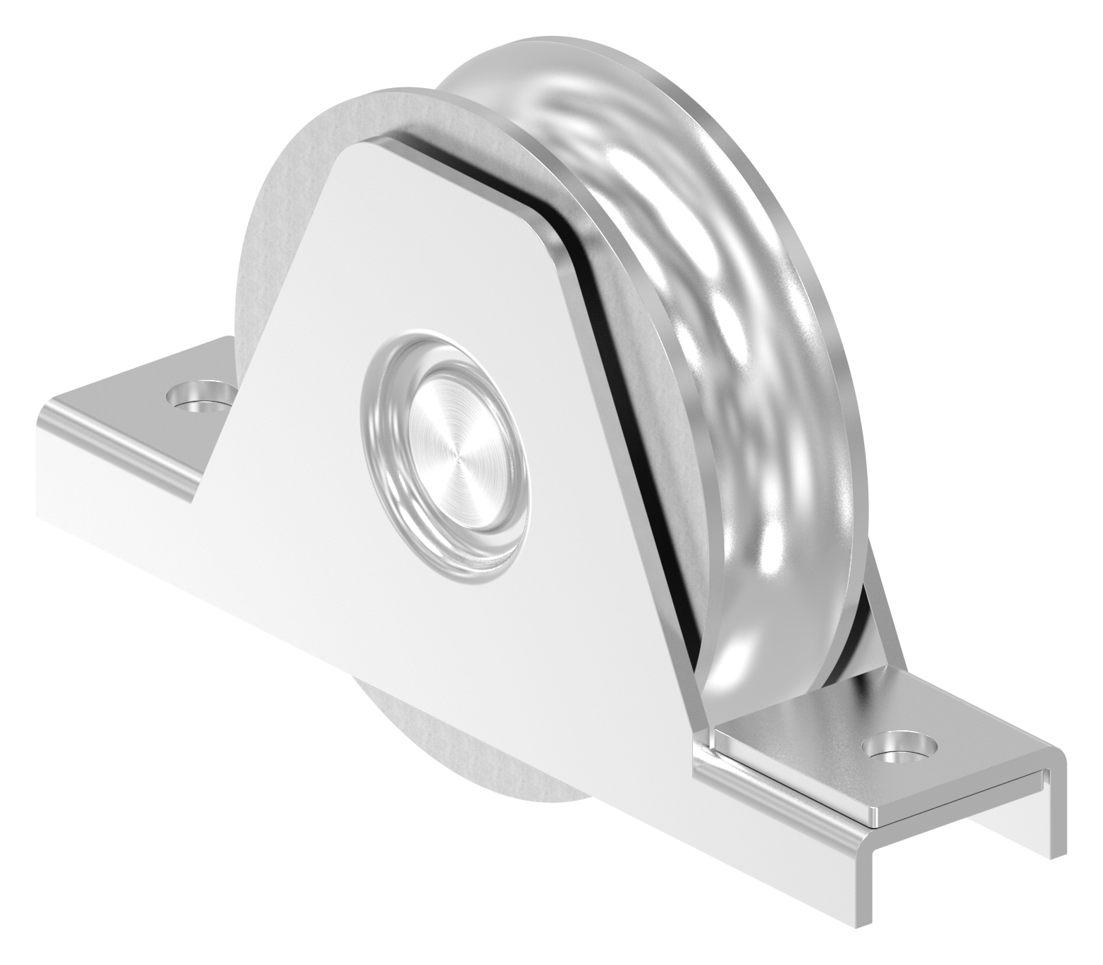 Schiebetorrolle Ø 90mm mit Rundrille Ø 20mm, V4A Schiebetorrolle Ø 90mm mit Rundrille Ø 20mm, V4A