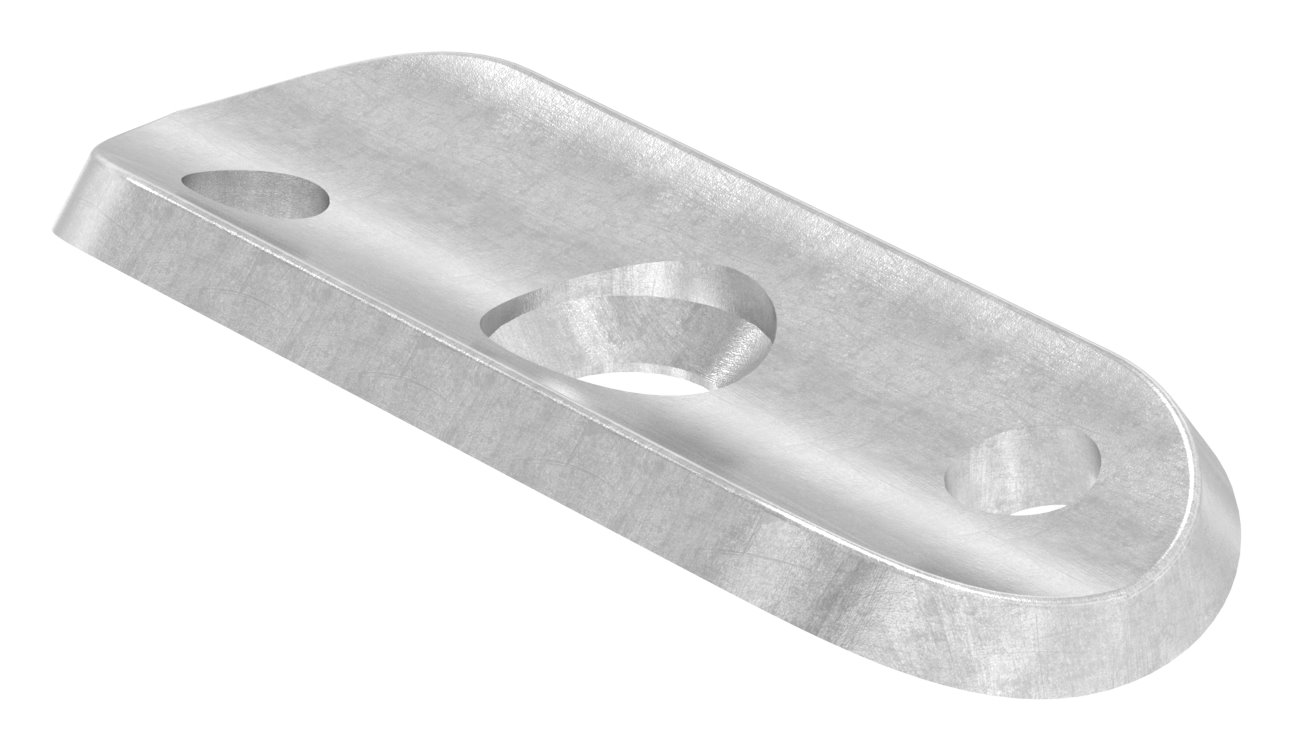 Handlaufanschlussplatte, Rohranschluss Ø 33,7mm, Bohrungen versetzt, S235JR