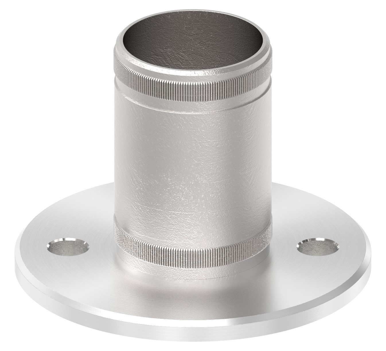 Wand- und Bodenanker mit Rändelung, für Rohr 48,3x2,0mm, V2A