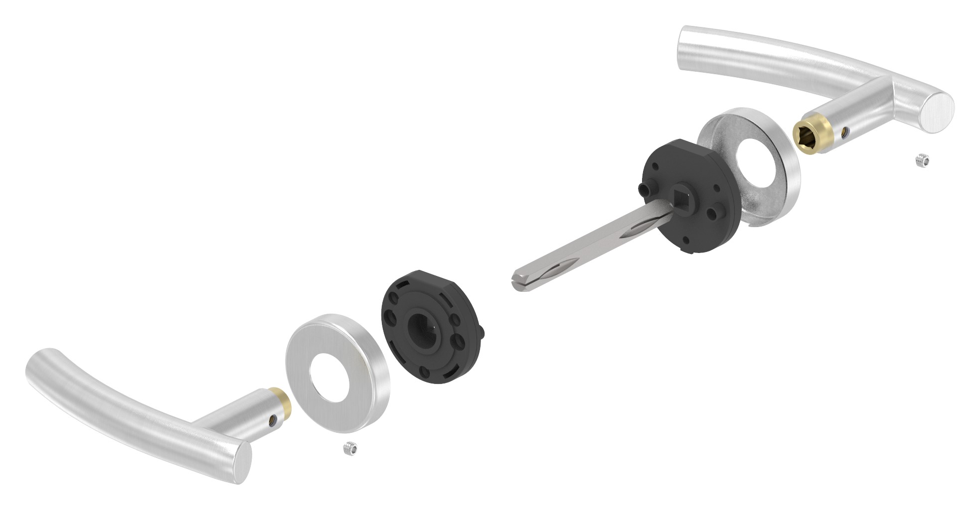 Türdrücker-Paar, drehbar, V2A