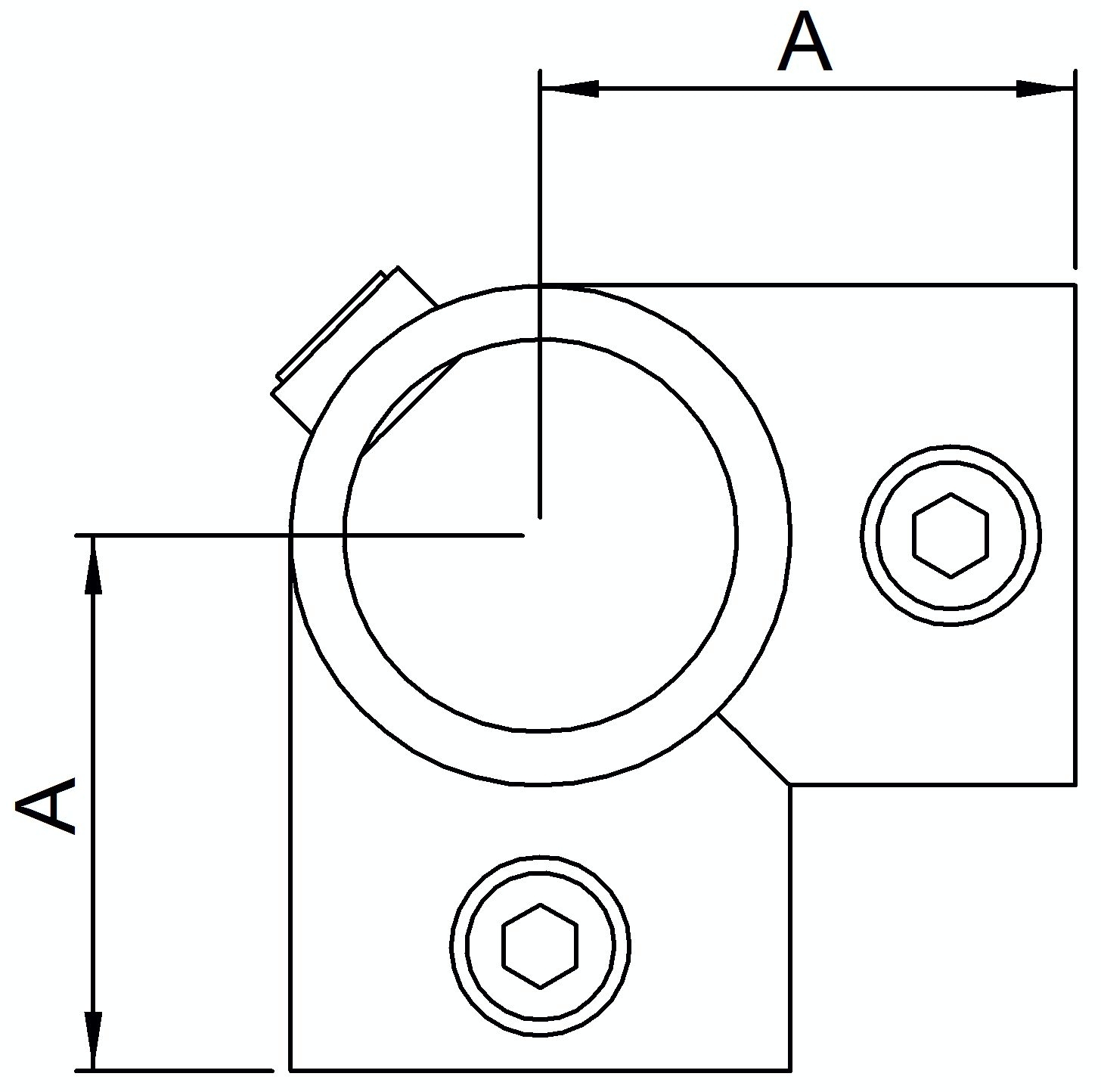 Eckstück, für Rohr Ø 26,9mm