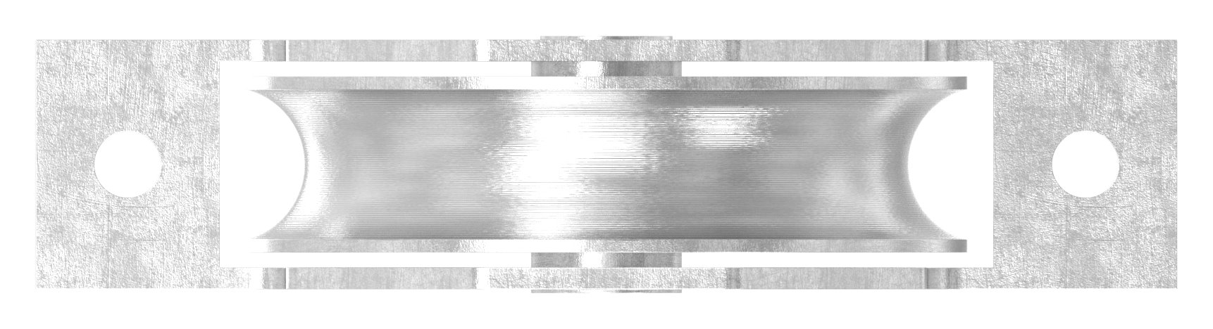 Schiebetorrolle, Rundrille, Ø 98mm, V2A Schiebetorrolle, Rundrille, Ø 98mm, V2A