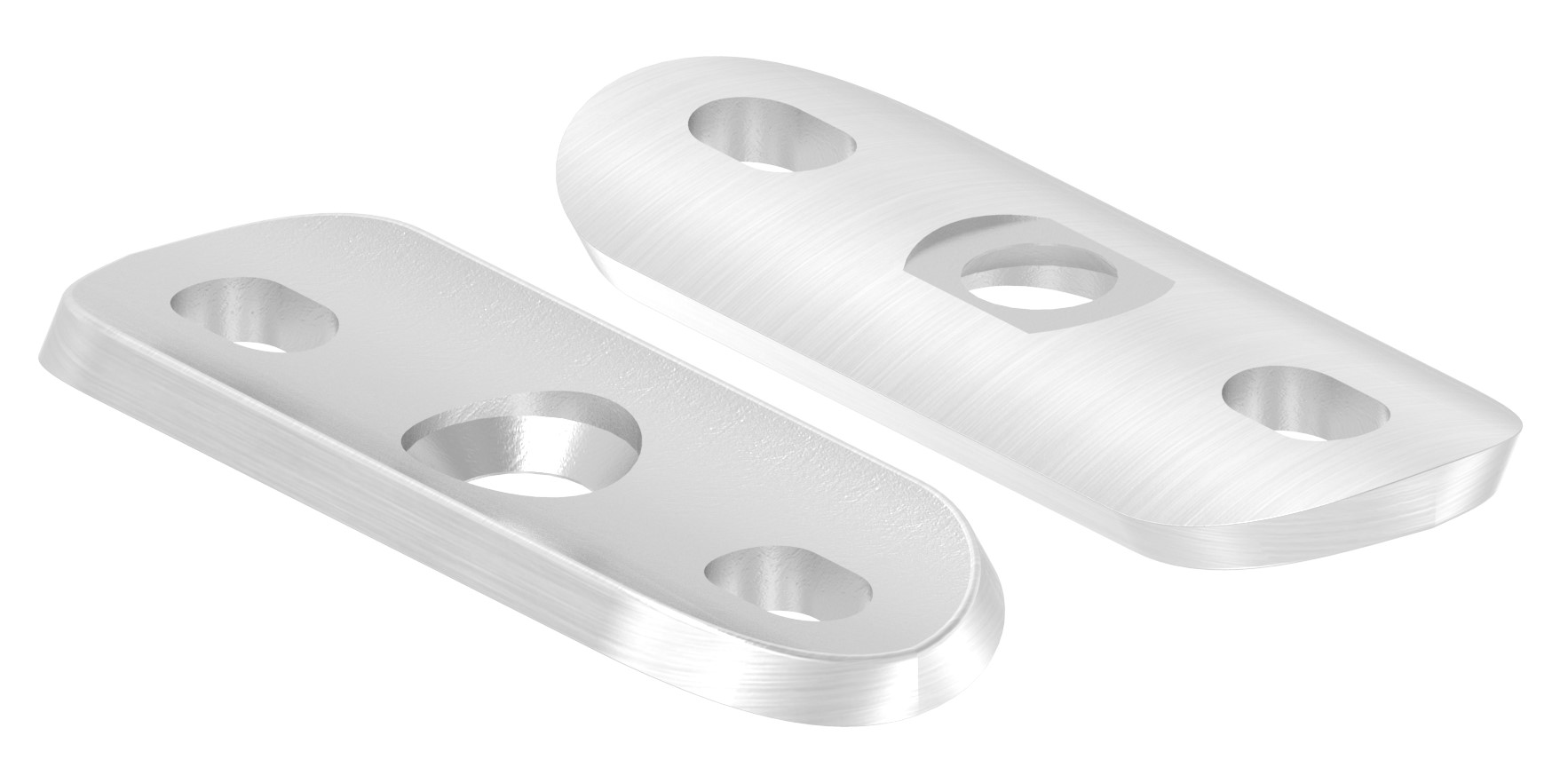 Handlaufanschlussplatte, 42,4mm mit Langlöchern, V2A