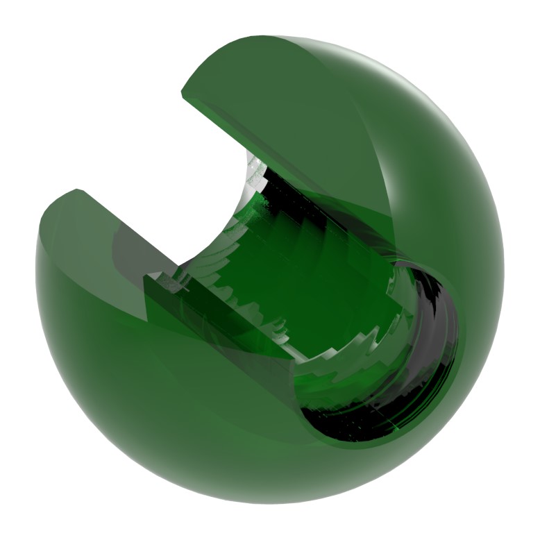 Glaskugel grün Ø 30mm mit Durchgangsbohrung 12,3mm