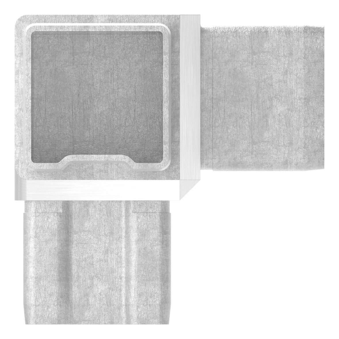 Eckstück 90° mit 3 Abgängen, für Rohr 40x40x2,0mm, V4A