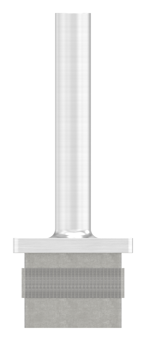 Stopfen mit Stift für Rohr 40 x 40 x 3,0mm, Höhe 80mm, mit M6 Innengewinde