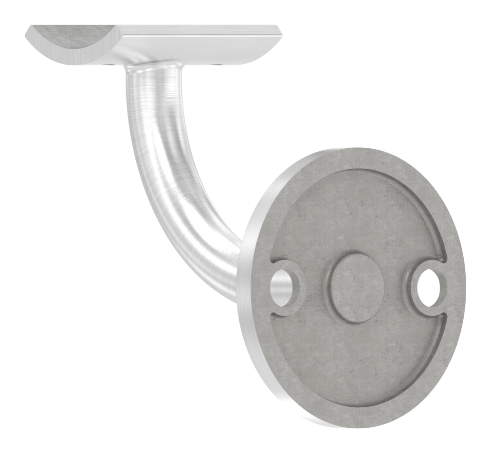 Handlaufhalter mit Handlaufanschlussplatte 42,4mm, (Ronde und Bügel verschweißt), V2A