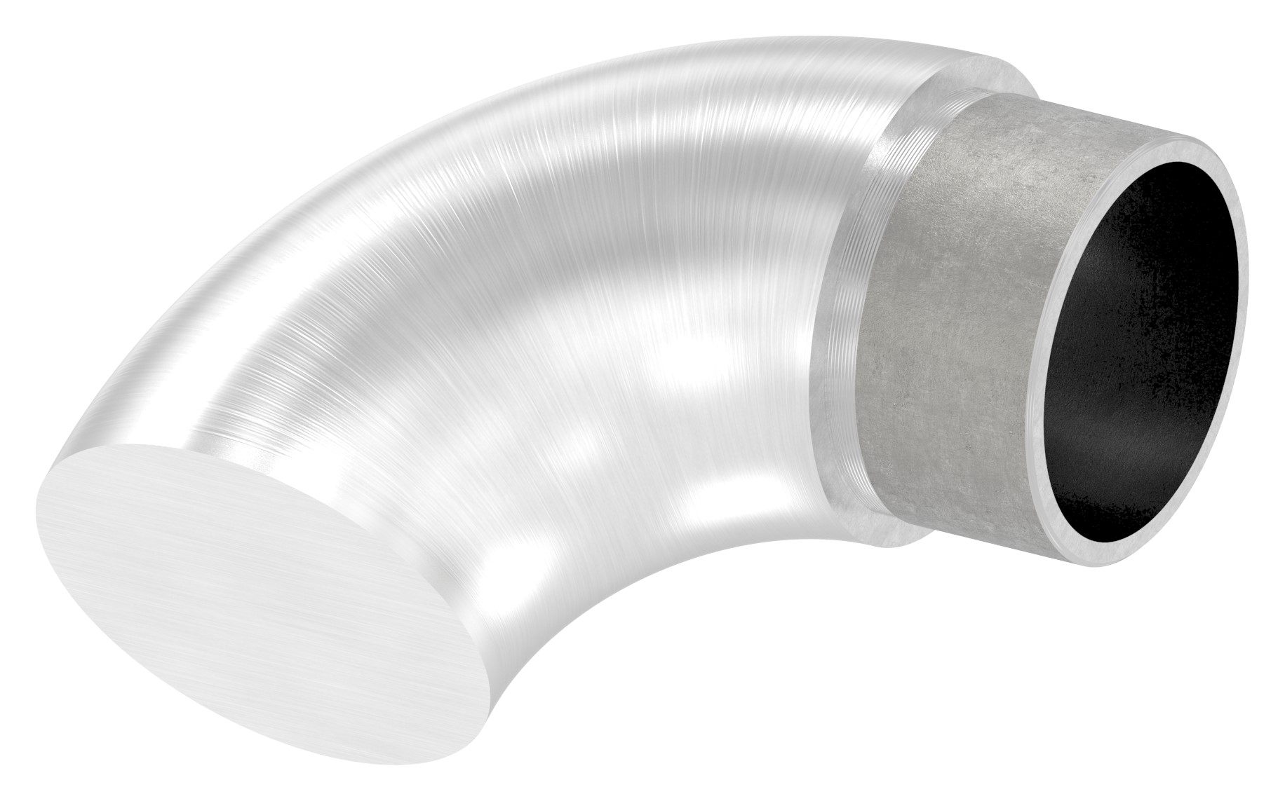 Endbogen 90° flach, für Rohr 42,4x2,5mm, V2A