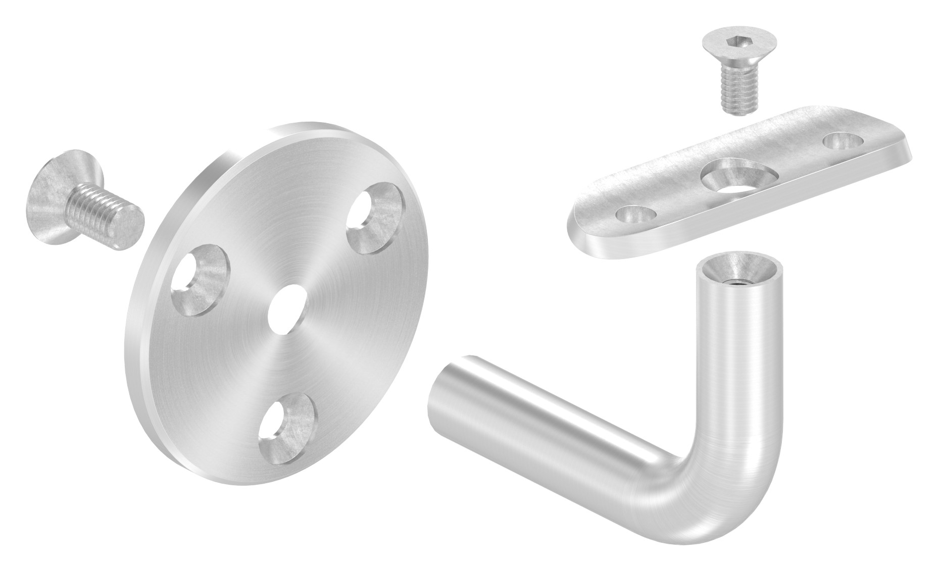 Handlaufhalter ohne Kabeldurchführung für LED Handläufe, Vollmaterial, V4A
