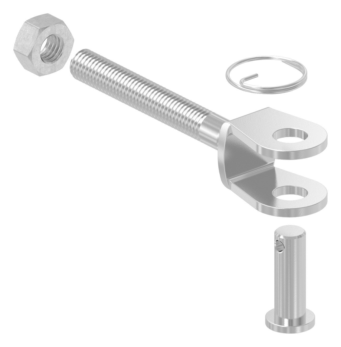 Gabelterminal mit Außengew. M8 rechts, V4A