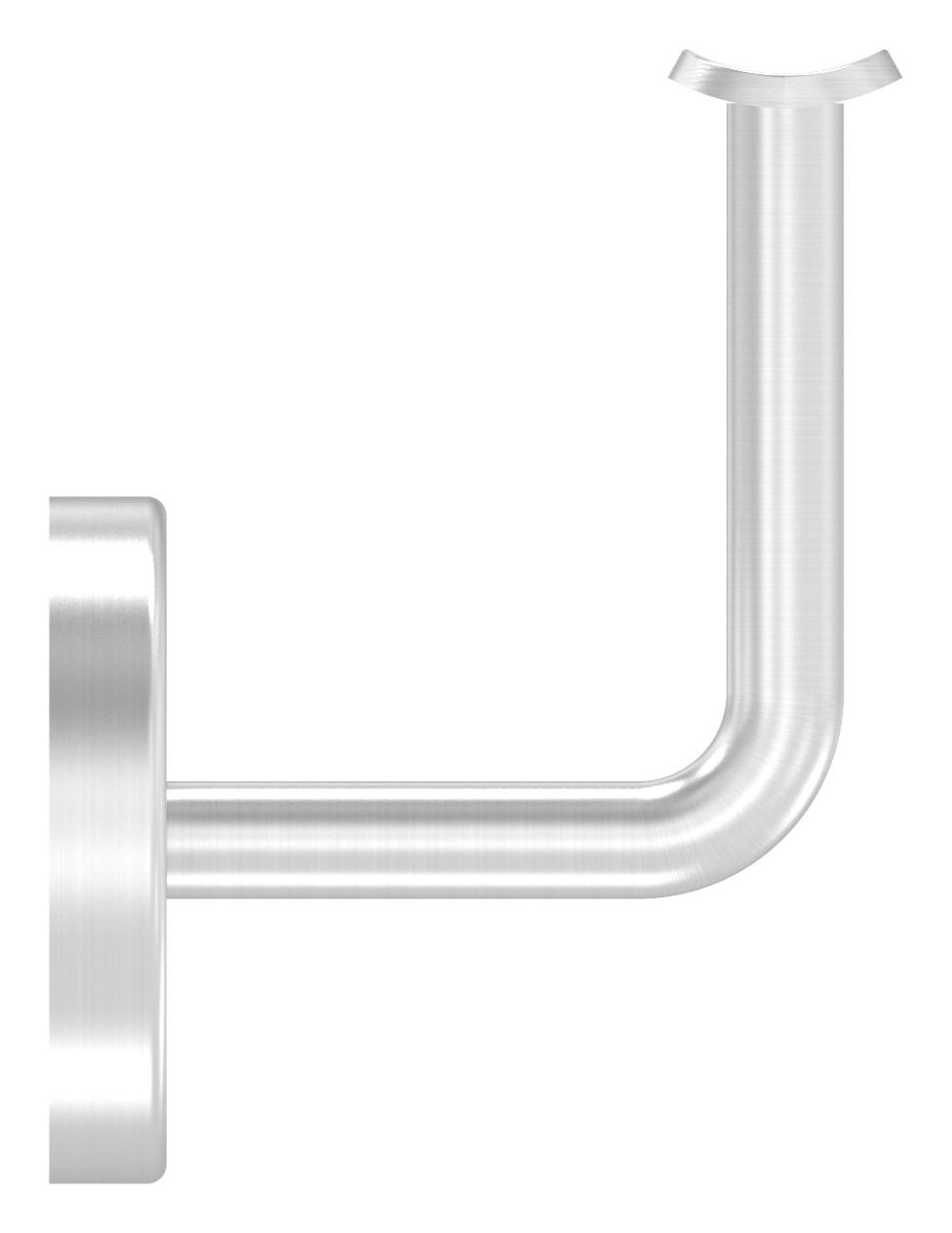 Handlaufhalter mit Handlaufanschlussplatte und Abdeckrosette (Ronde und Bügel verschweißt), V2A