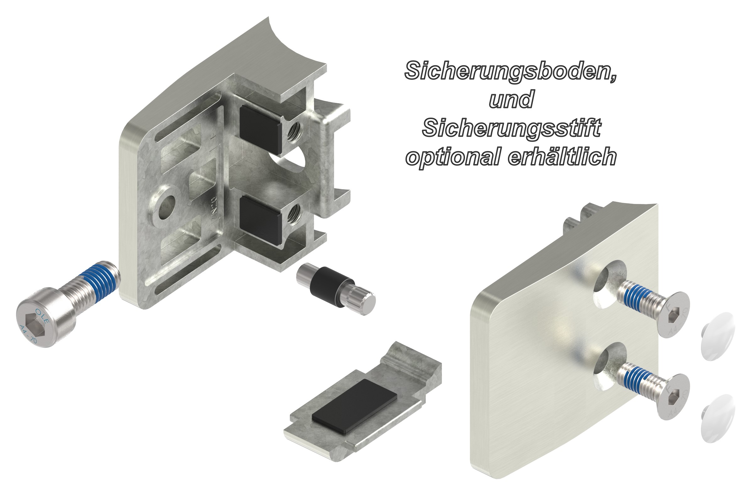 Glasklemme Mod. 14, Anschluss: 42,4mm, VA-Effekt Glasklemme Mod. 14, Anschluss: 42,4mm, VA-Effekt