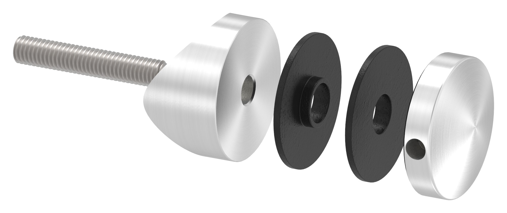 Glaspunkthalter 40mm, Anschluss: 42,4mm, V2A