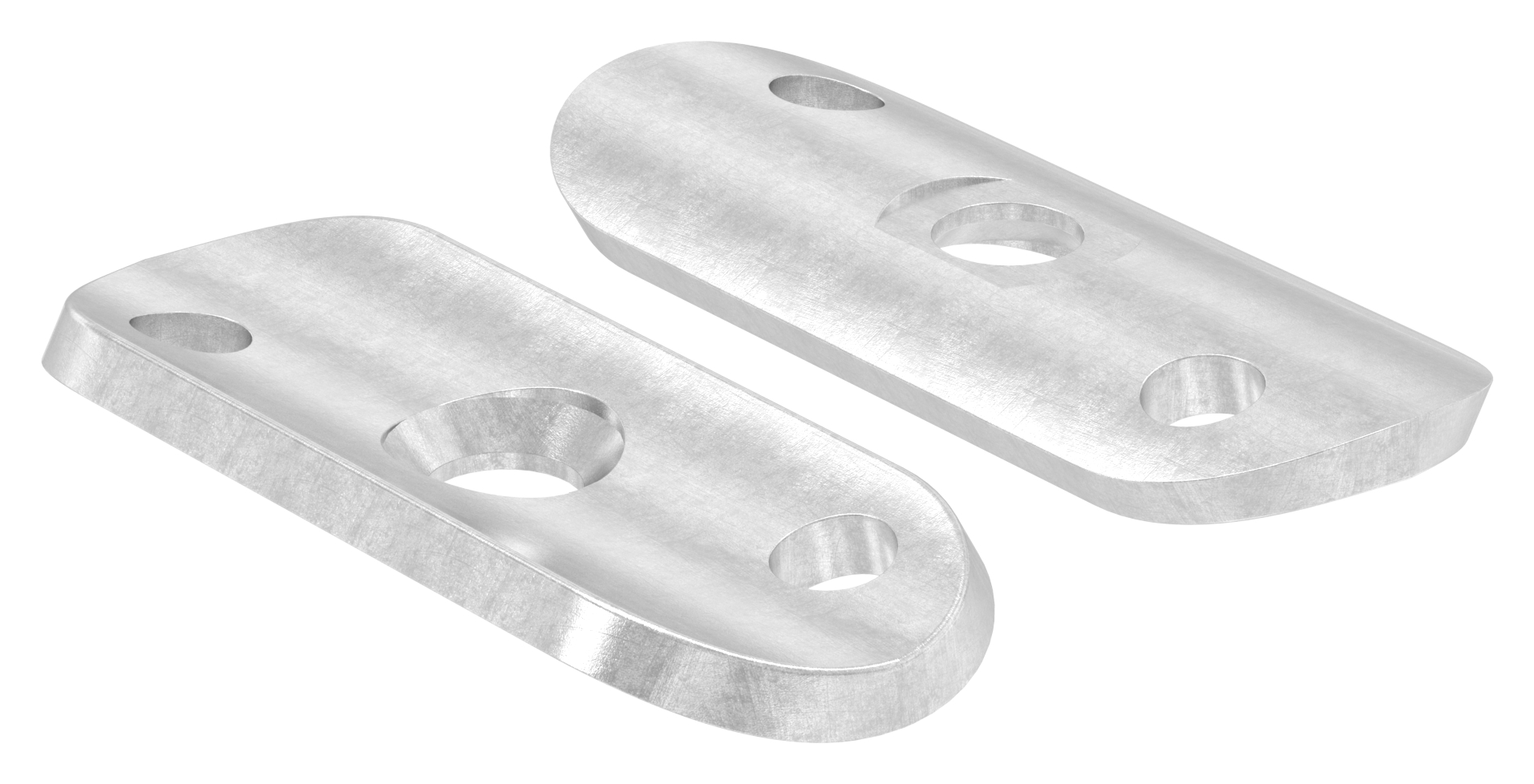 Handlaufanschlussplatte S235JR, Rohranschluss Ø 42,4mm, Bohrungen versetzt
