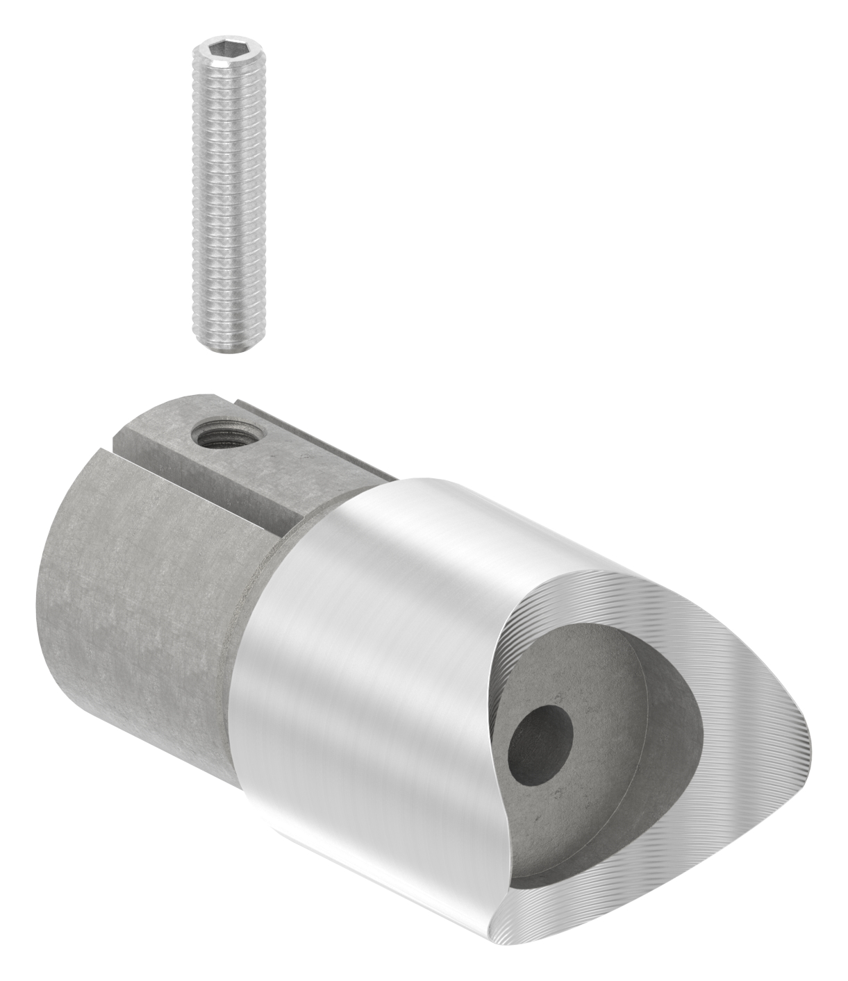 Anschlussstück 90°, Anschluss oben: 42,4mm, V2A