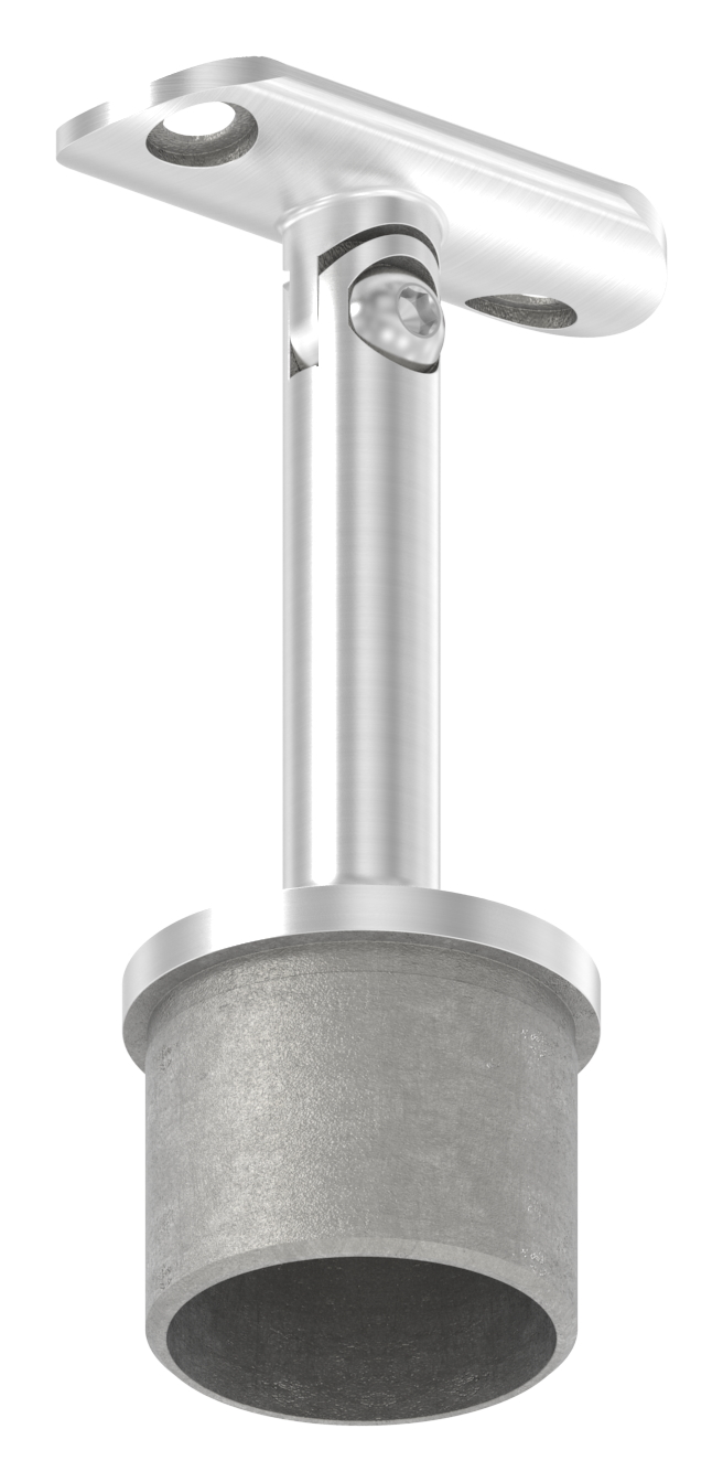 Rohrabschlussstopfen mit Gelenk und Platte, für 42,4x2,0mm, V2A