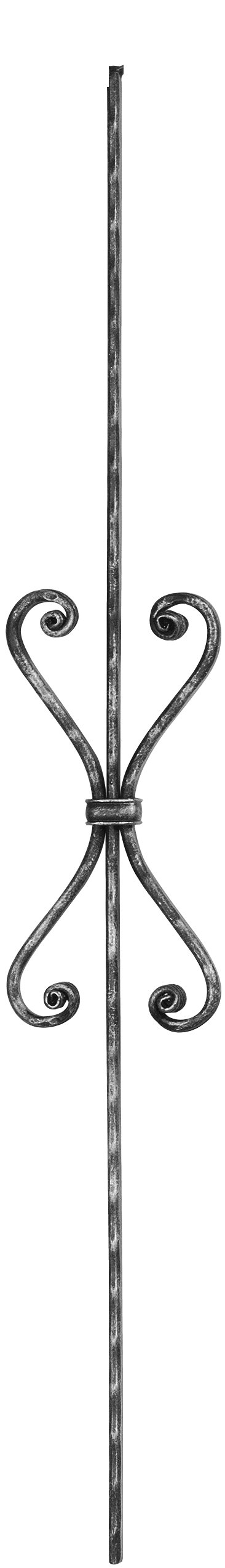 Zierstab 16x8mm, gehämmert, H: 900mm