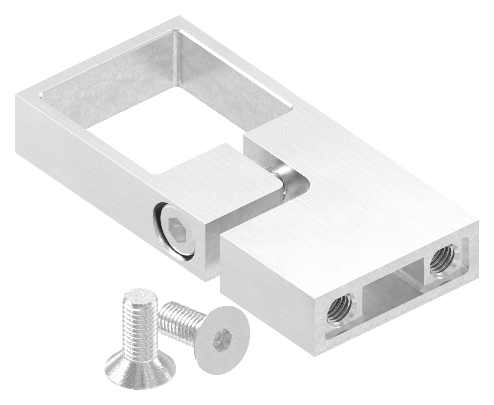 Spannring für Rohr 40x40mm, Wandabstand 60mm, V2A