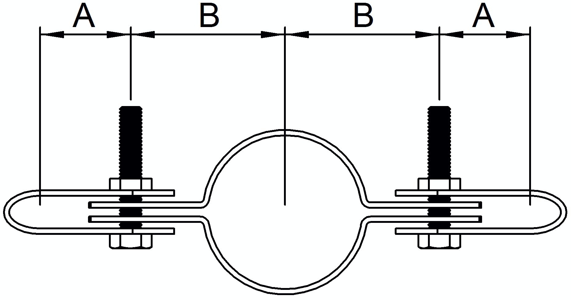 Halter beidseitig, für Rohr Ø 60,3mm