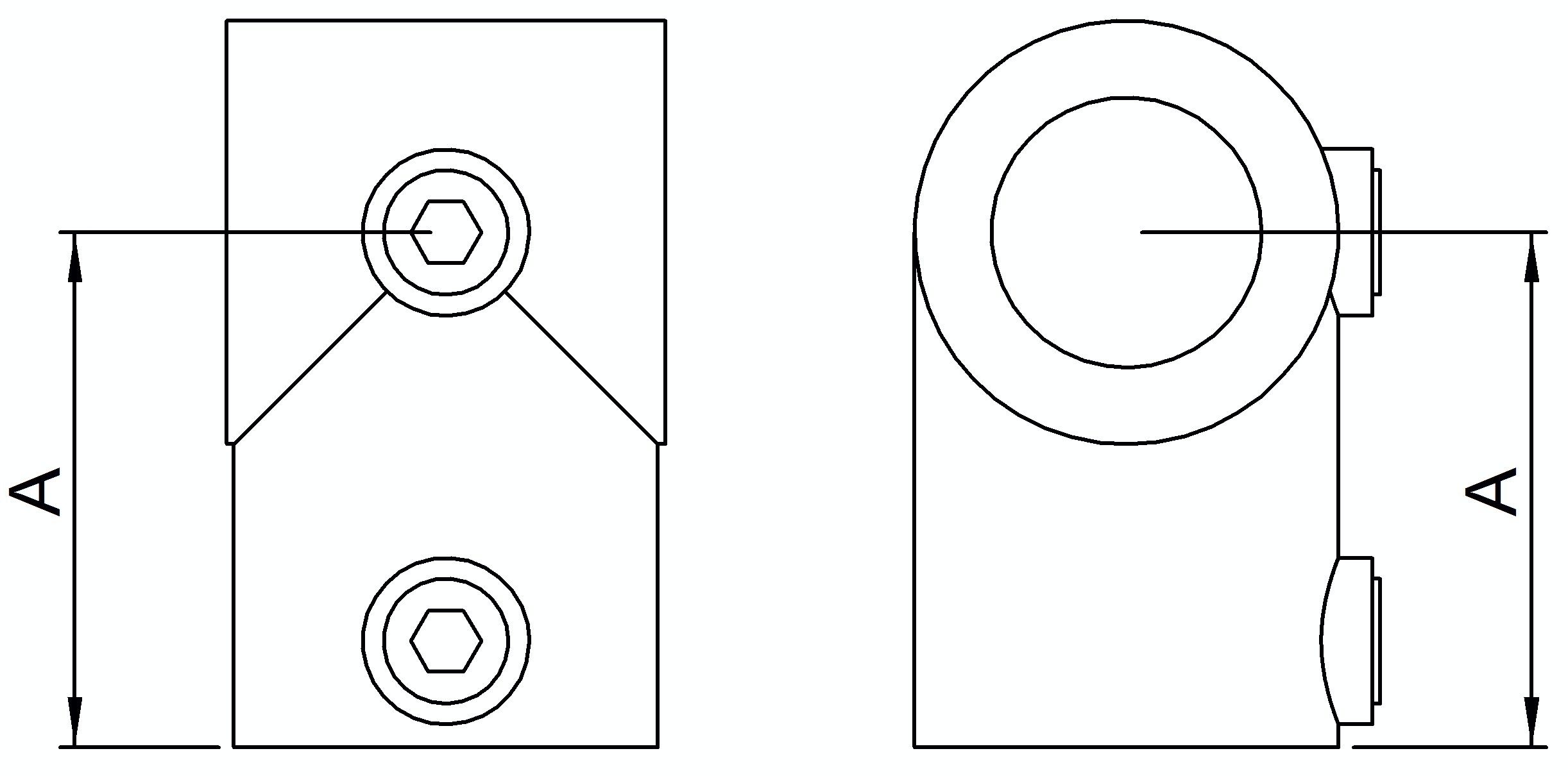 T-Stück kurz, für Rohr Ø 42,4 / 33,7mm
