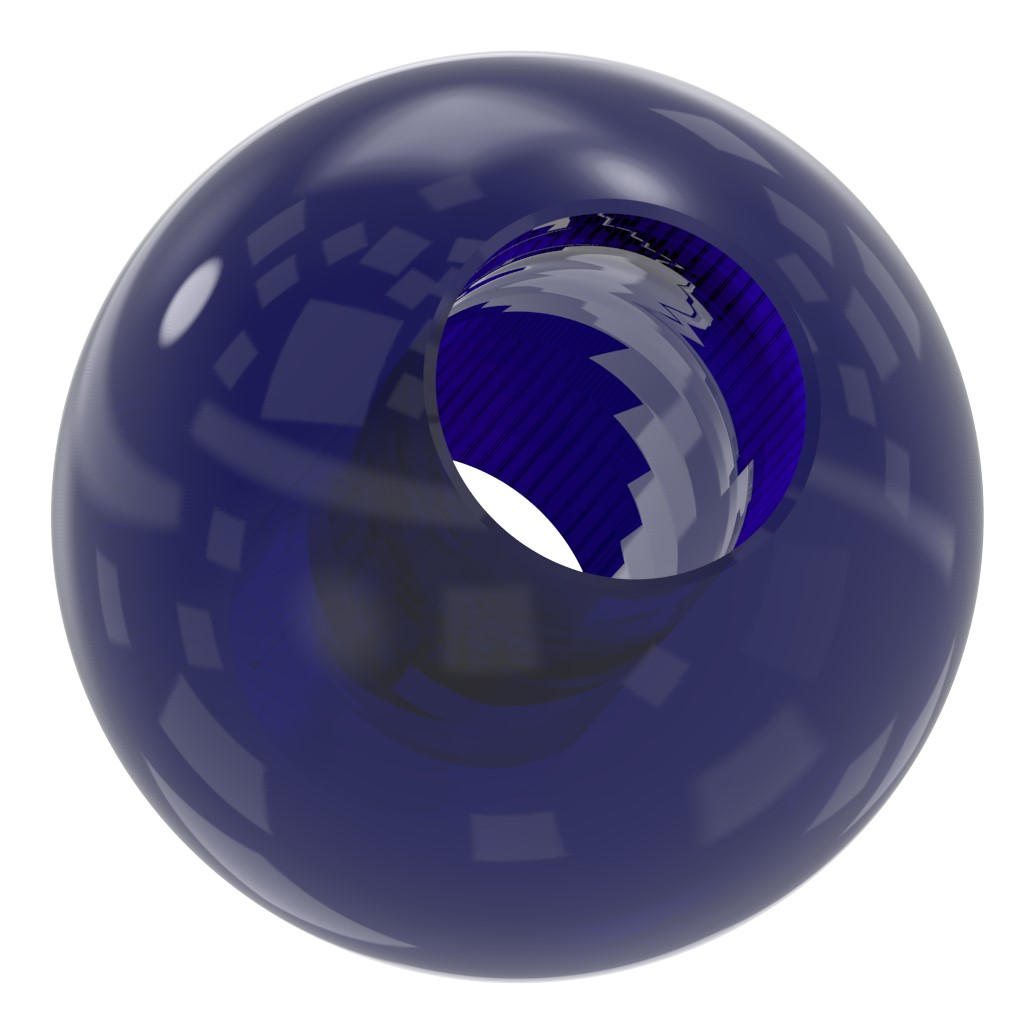 Glaskugel blau Ø 30mm mit Durchgangsbohrung 12,3mm