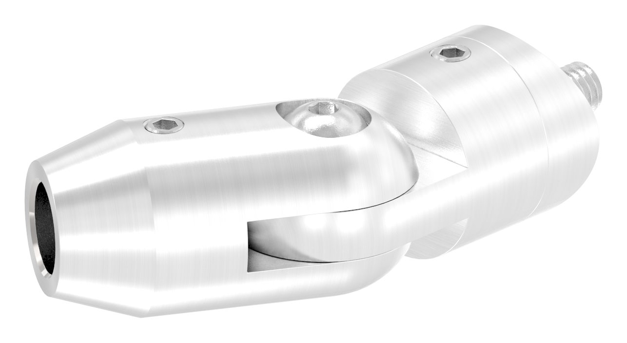 Querstabhalter mit Gelenk (zum Stoßen von vorne) 33,7mm Rohr, 10,2mm Bohrung, V2A