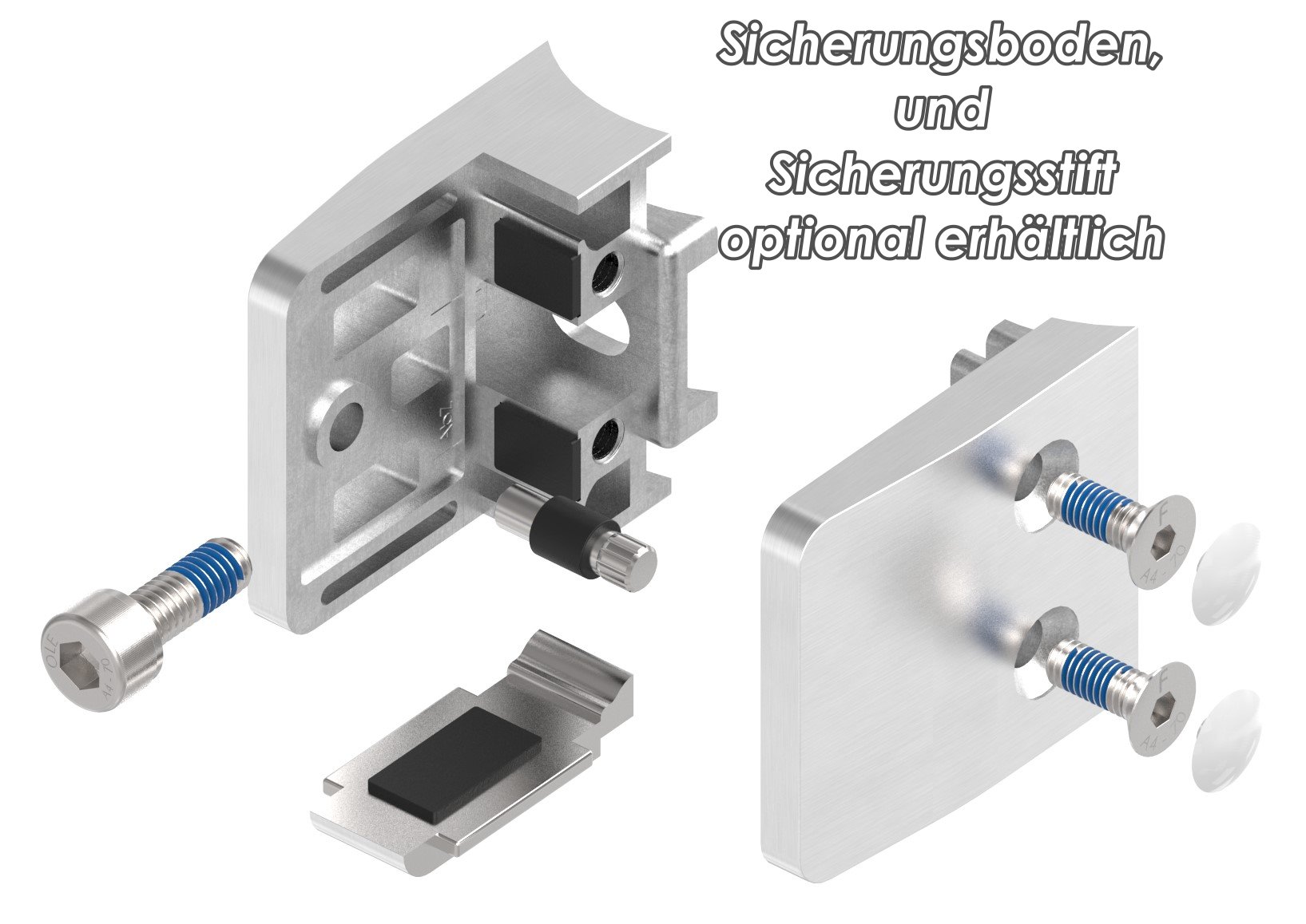 Glasklemme Mod. 34, Anschluss: 48,3mm, V2A Glasklemme Mod. 34, Anschluss: 48,3mm, V2A