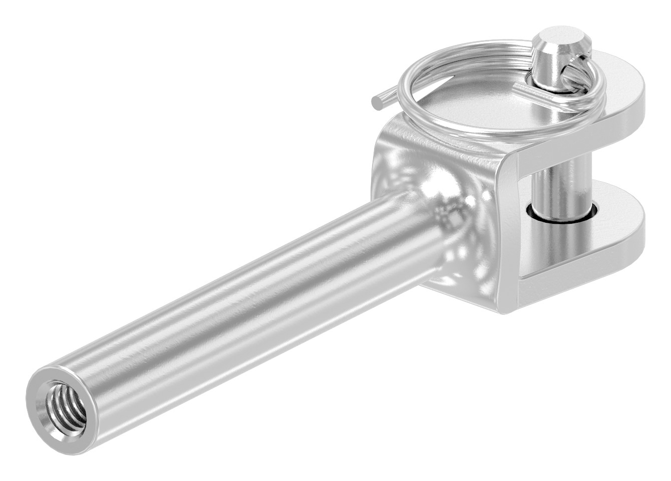 Gabelterminal mit Innengew. M4 rechts, V4A