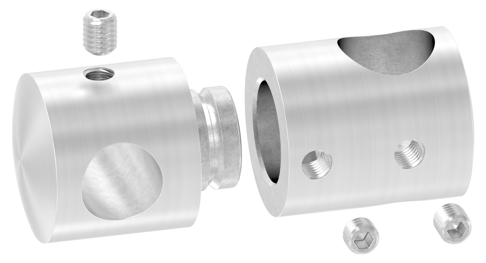 Doppelquerstabhalter mit 16,2 und 12,2mm Bohrung, V2A