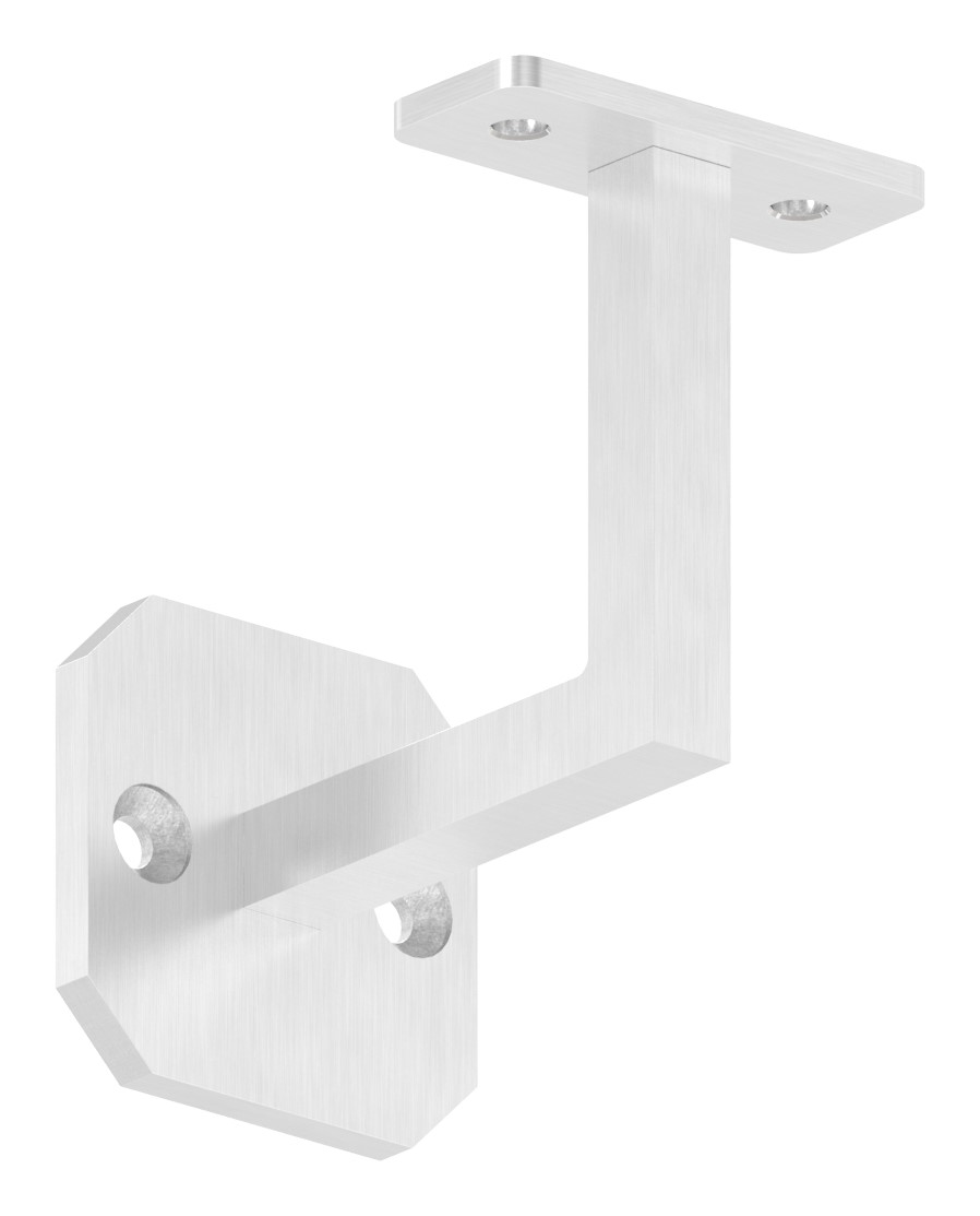 Handlaufhalter eckig mit gerader Handlaufanschlussplatte (Ronde und Bügel verschweißt), V4A