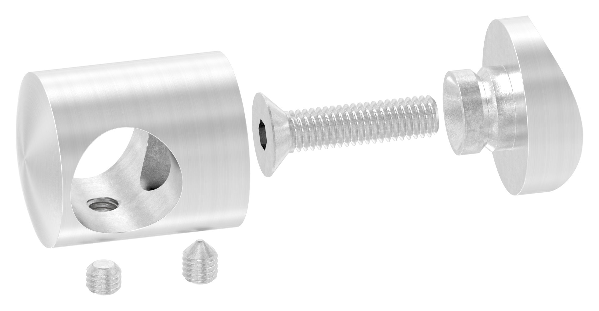 Querstabhalter für 42,4mm Rohr, 16,2mm Bohrung, V2A