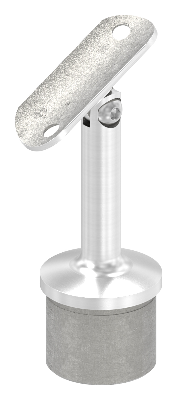 Rohrabschlussstopfen mit Gelenk und Platte, für 42,4x2,0mm, V2A