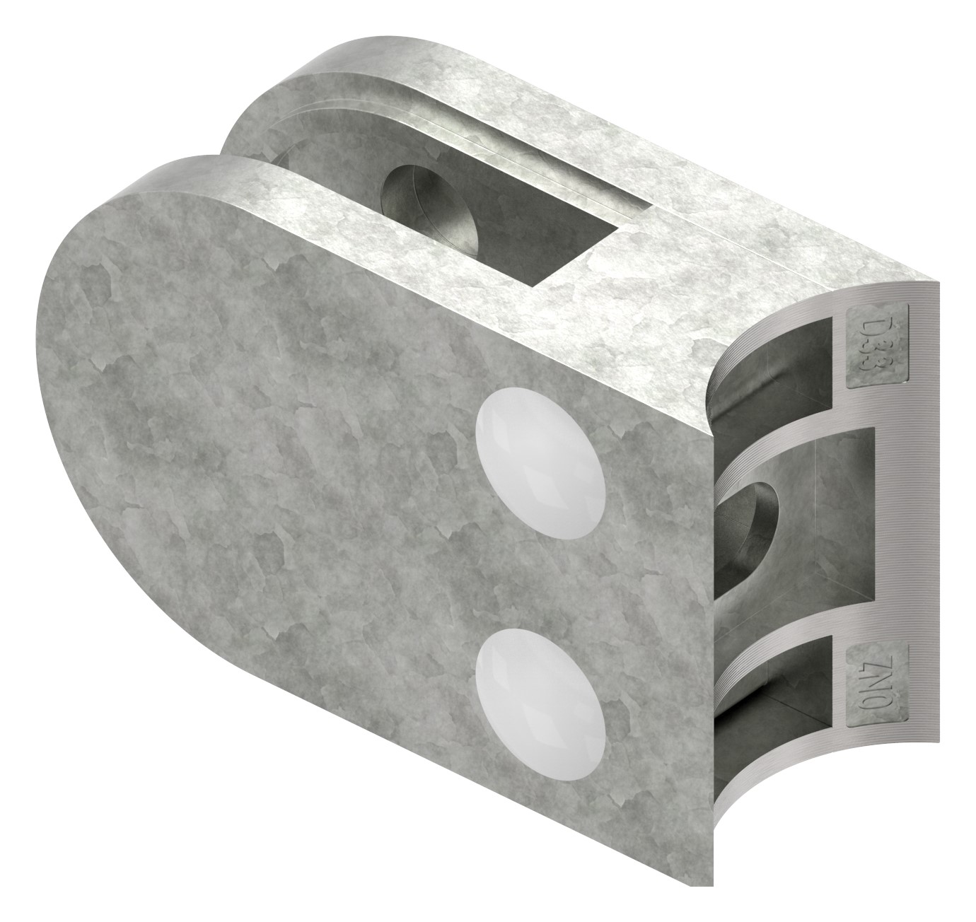 Glasklemme Mod. 12, Anschluss: 33,7mm, Zink roh Glasklemme Mod. 12, Anschluss: 33,7mm, Zink roh