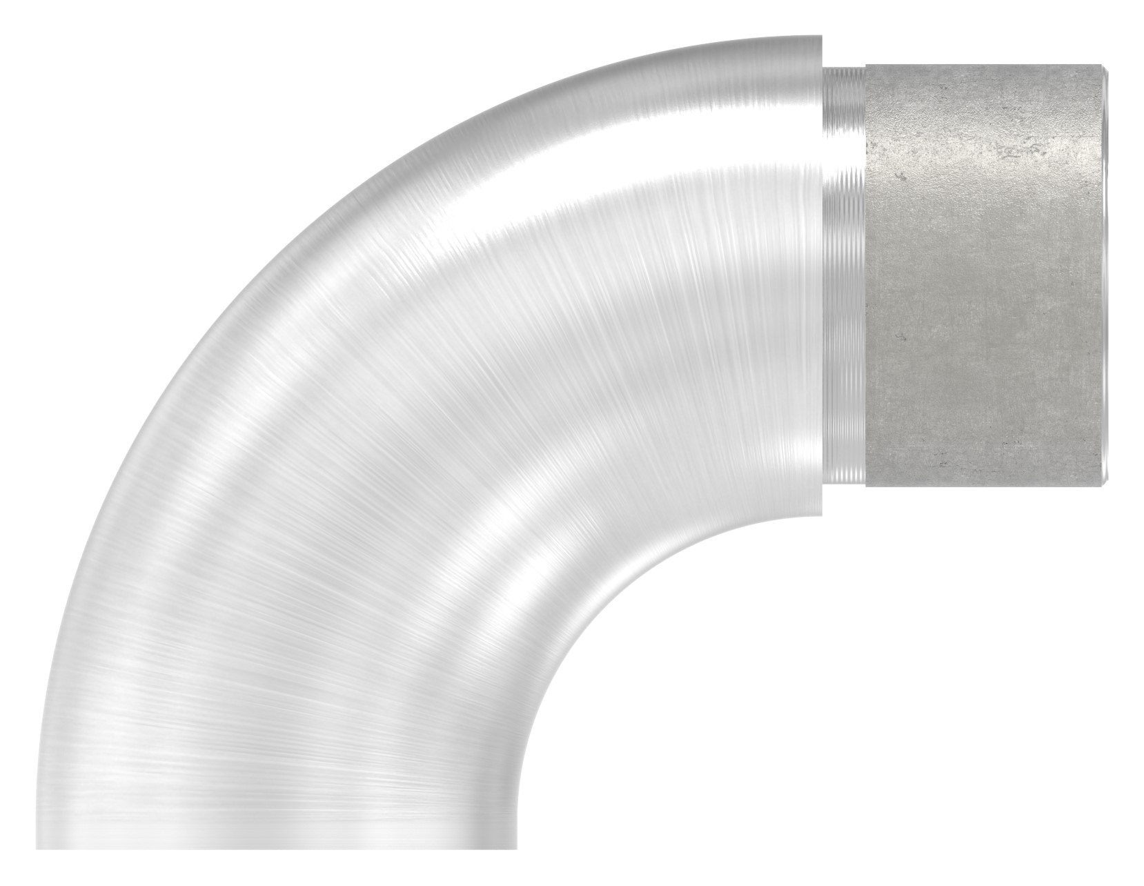 Endbogen 90° flach, für Rohr 33,7x2,0mm, V4A