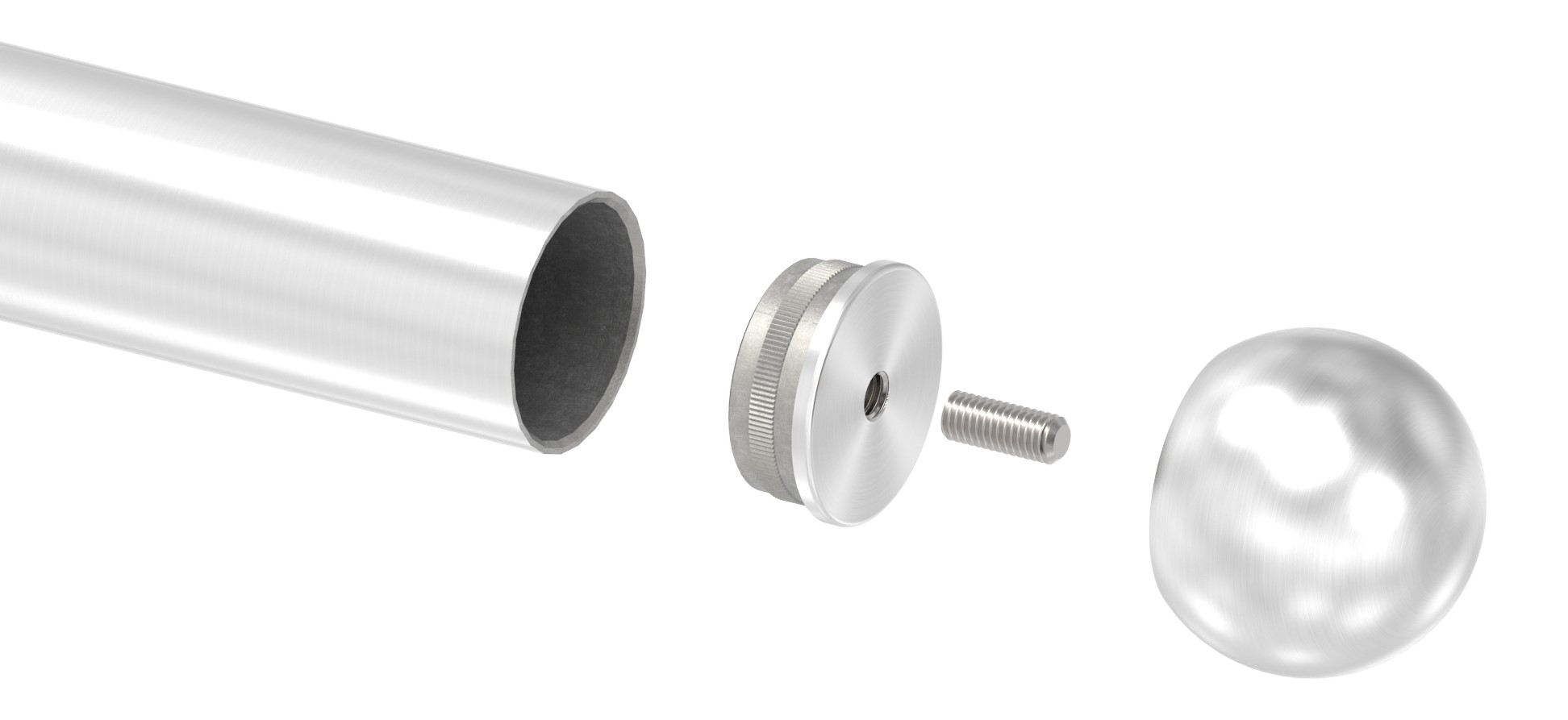 Rohrabschlusskugel hohl für 42,4mm Rohr, mit M8