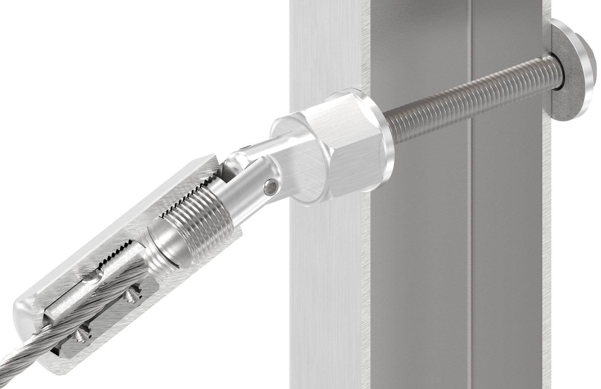 Gewindeterminal zur Selbstmontage, Seil 4mm, V2A