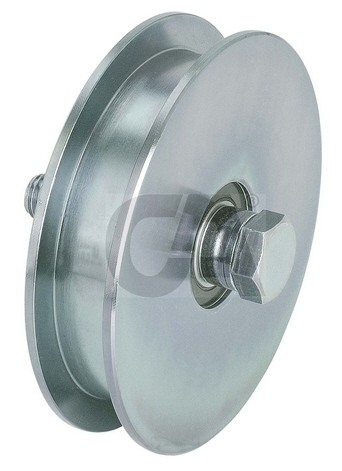 Schiebetorrolle mit U-Rille Ø 140mm, Rillenbreite 21mm, 2 Kugellager, verzinkt