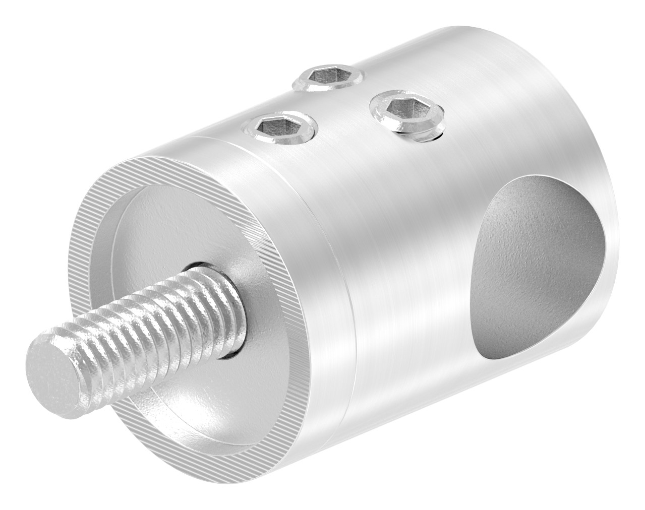 Querstabhalter zum Stoßen für geraden Anschluss, 12,2mm Bohrung, V2A