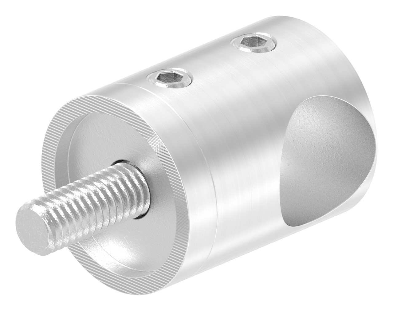 Querstabhalter für geraden Anschluss, 14,2mm Bohrung, V2A