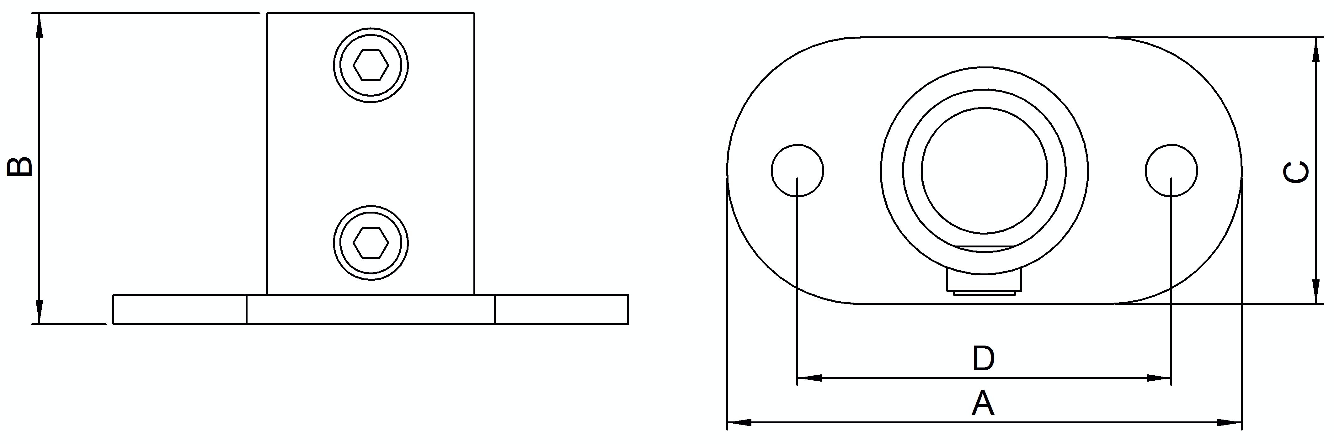 Wandhalter mit 2 Bohrungen, für Rohr Ø 26,9mm
