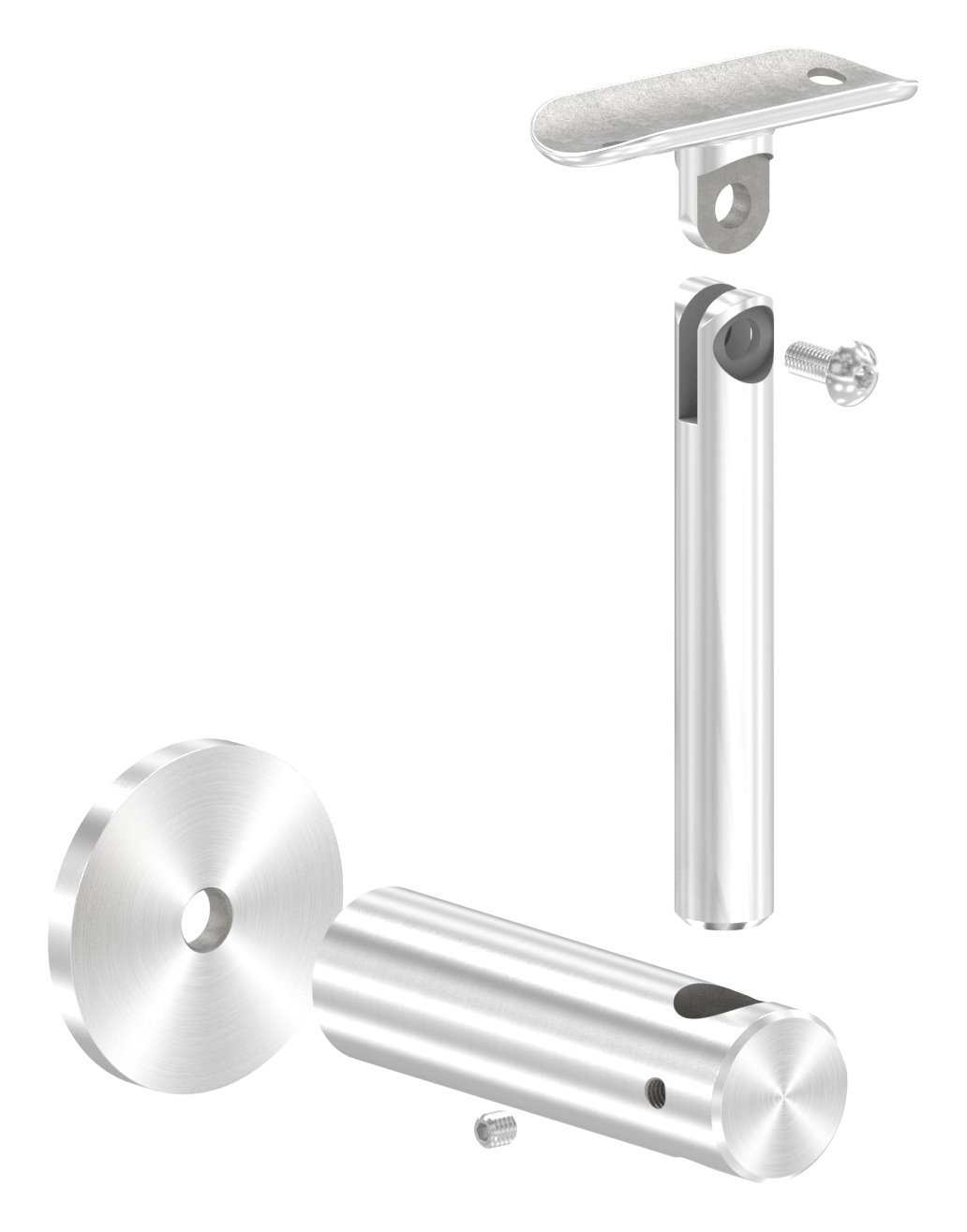 Handlaufhalter mit Gelenk, Handlaufanschlussplatte 42,4mm, V2A