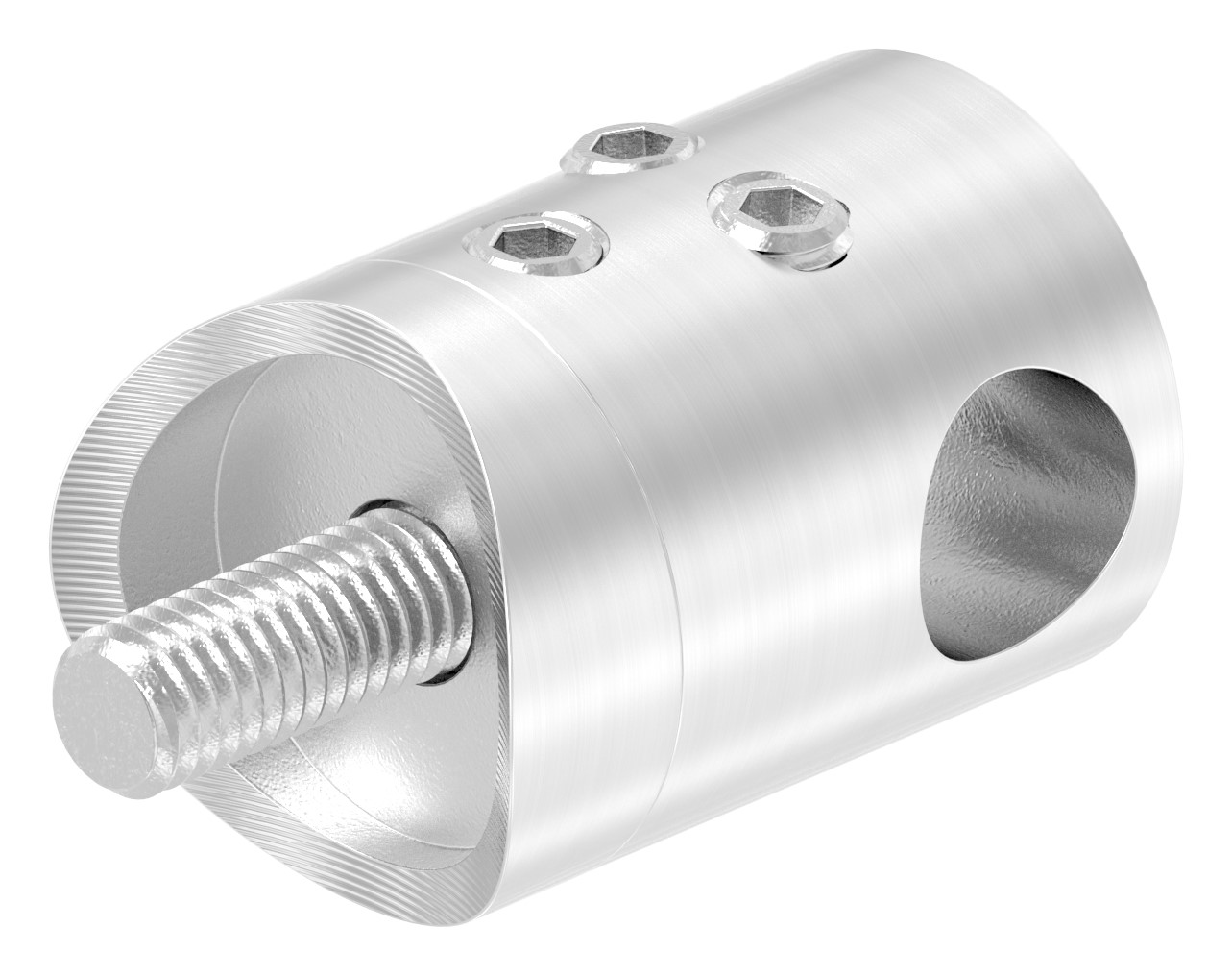 Querstabhalter zum Stoßen, für 33,7mm Rohr, 10,2mm Bohrung, V2A