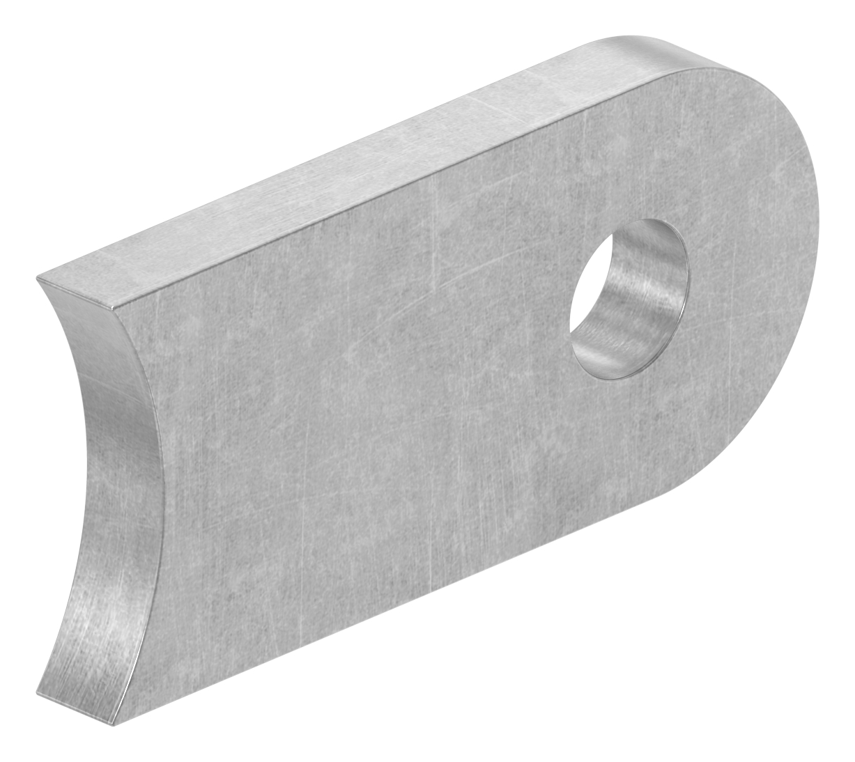 Anschweißlasche 50x25x6mm mit Rundloch Ø 9mm, Anschluss 42,4mm