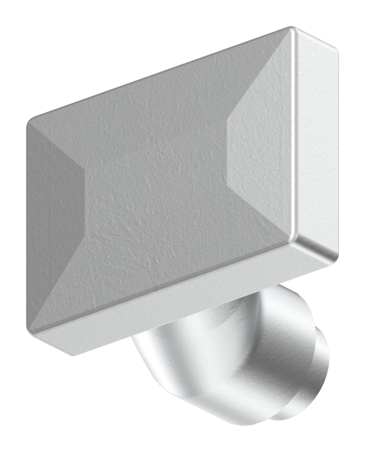 Türdrücker eckig, gekröpft, Aluminium