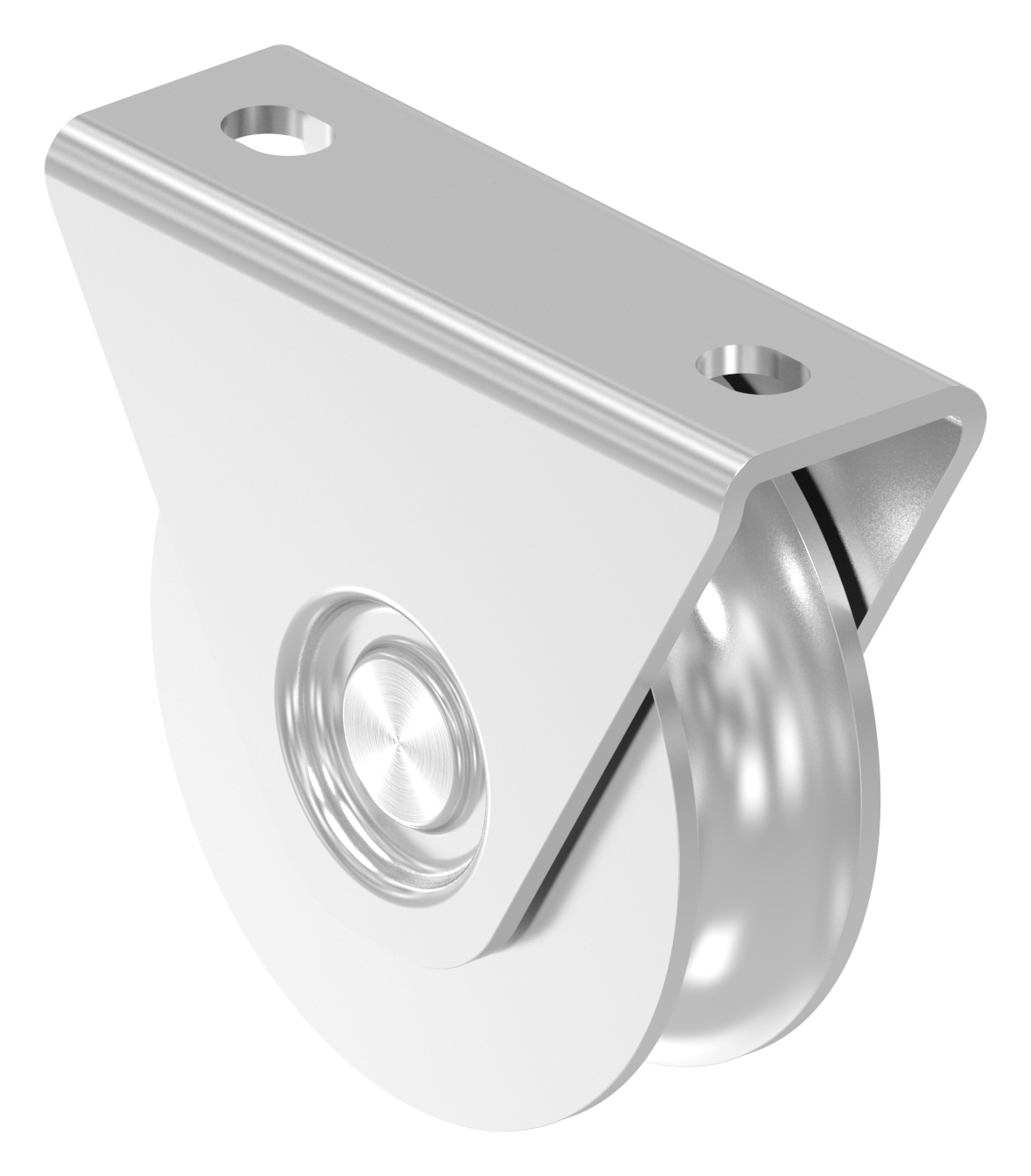 Schiebetorrolle Ø 80mm mit Rundrille Ø 20mm, V4A Schiebetorrolle Ø 80mm mit Rundrille Ø 20mm, V4A