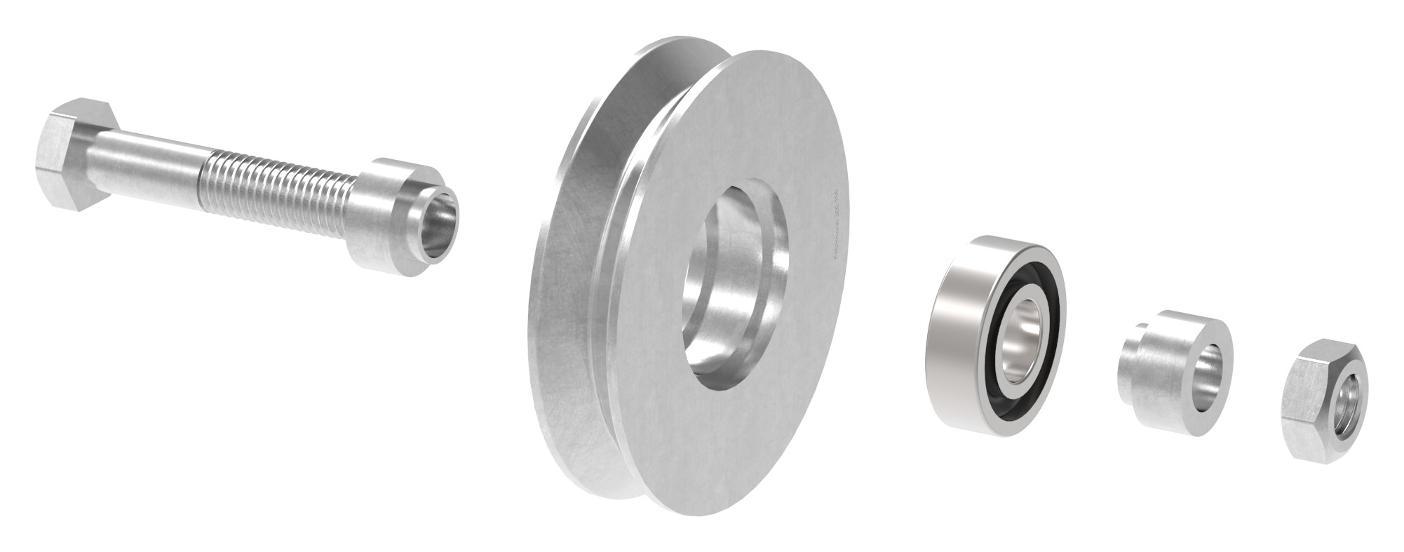 Schiebetorrolle Ø 80mm mit V-Rille, verzinkt, Tragkraft 200kg