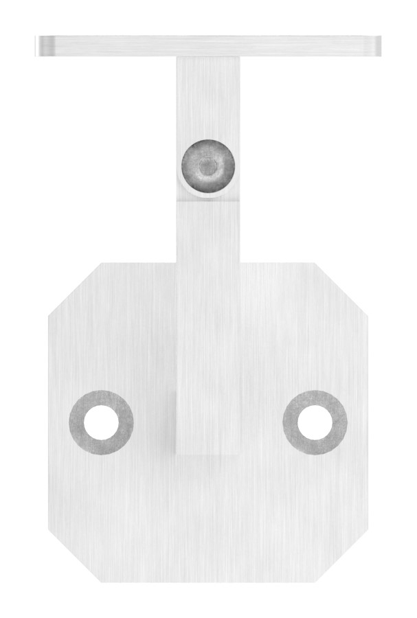 Handlaufhalter eckig mit gerader Handlaufanschlussplatte (Ronde und Bügel verschweißt), V2A