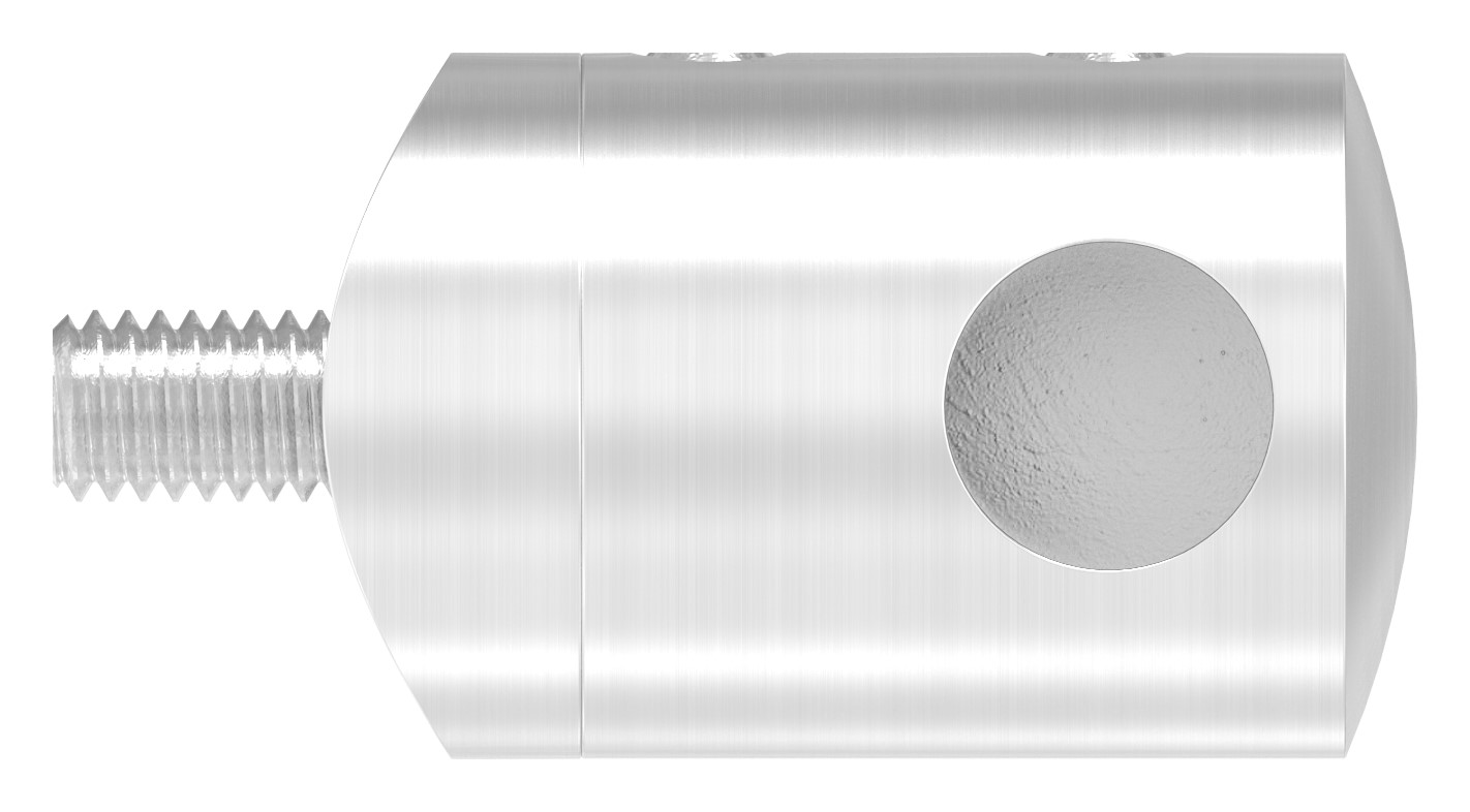 Querstabhalter für 33,7mm Rohr, Sackloch rechts 10,2mm, V2A